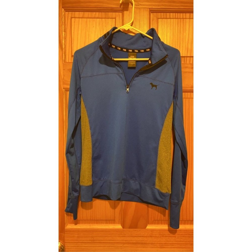 Pink Ultimate Blue Half Zip Up Sweater
